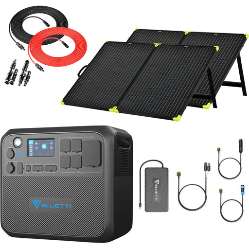 Bluetti AC200MAX 2048Wh 2200W Solar Generator + 100W Portable Monocrystalline Solar Panel Kit