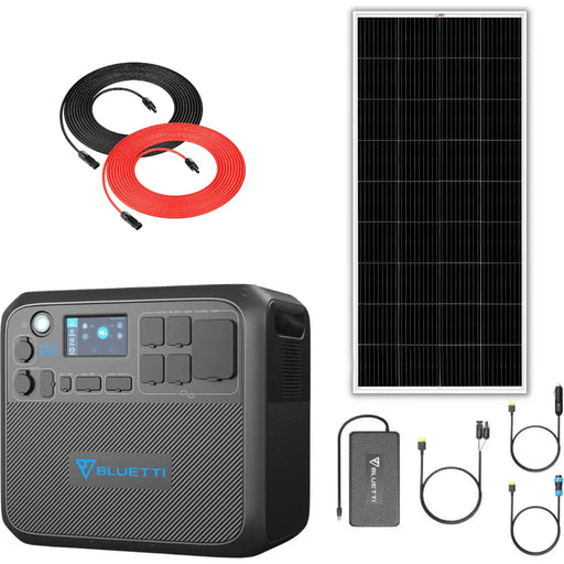 Bluetti AC200MAX 2048Wh 2200W Solar Generator + 200W Rigid Monocrystalline Solar Panel Kit