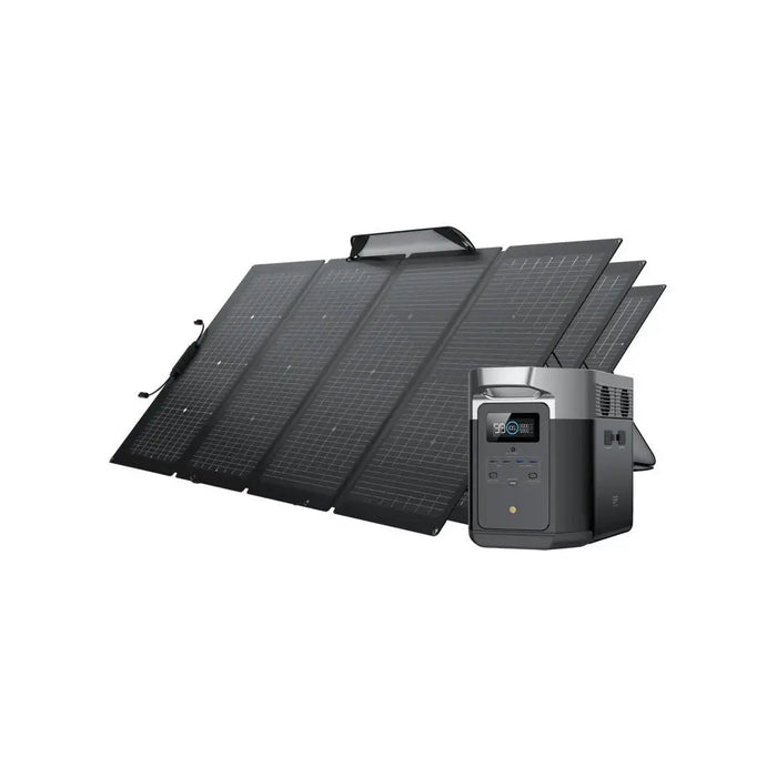 EcoFlow DELTA Max 2000 + 220 Watt Bifacial Portable Solar Panel Generator Kit