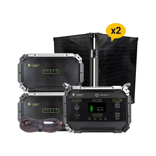 Lion Energy Safari ME+2 XP Portable Power Station Bundle + 2 Panels 999ME124