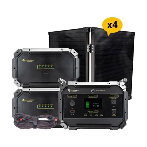 Lion Energy Safari ME+2 XP Portable Power Station Bundle + 4 Panels 999ME126