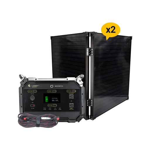 Lion Energy Safari ME Portable Power Station Bundle + 2 Panels 999ME138