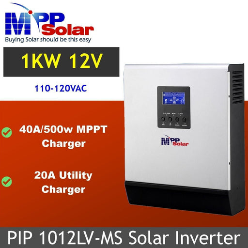 MPP Solar PIP-1012LV-MS + 1,000W Output + All In One Solar Inverter/Charger/Controller