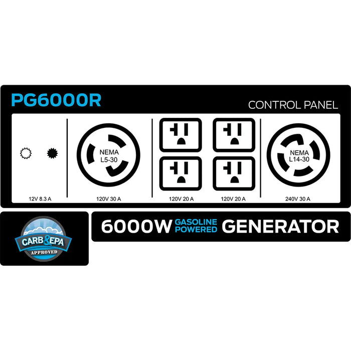 Pulsar PG6000R 6000 Watt Gas Generator