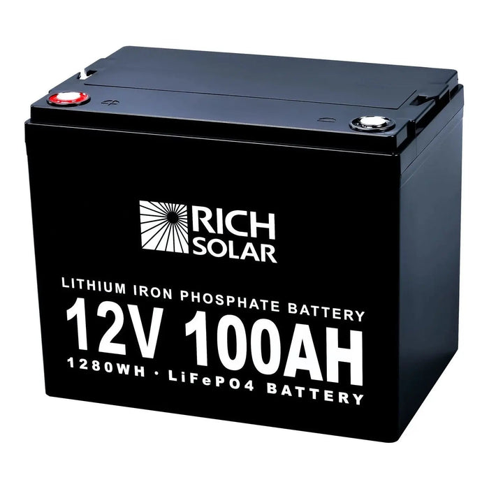 Rich Solar 12V 100Ah LiFePO4 Lithium Iron Phosphate Battery