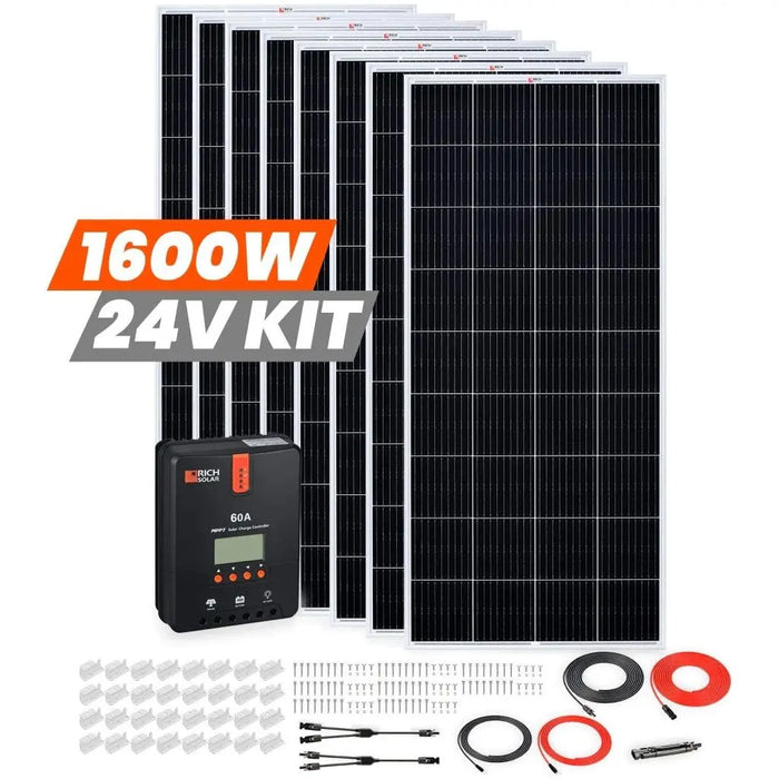 Rich Solar 1600 Watt Solar Kit With 60A MPPT Charge Controller