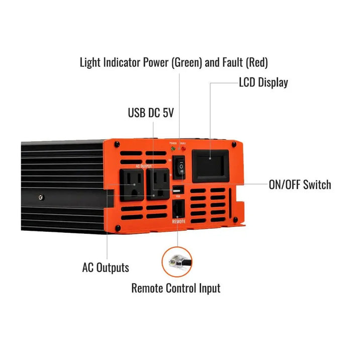 Rich Solar 2000 Watt 12 Volt Industrial Pure Sine Wave Inverter