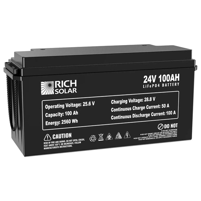 Rich Solar 24V 100Ah LiFePO4 Lithium Iron Phosphate Battery