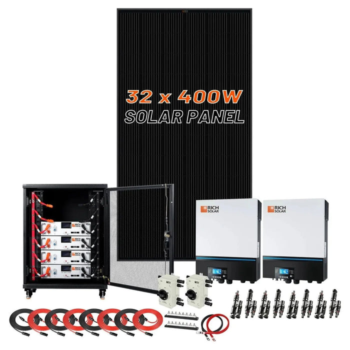 Rich Solar Complete Off-Grid Solar Kit 13,000W 120/240V Output 48VDC