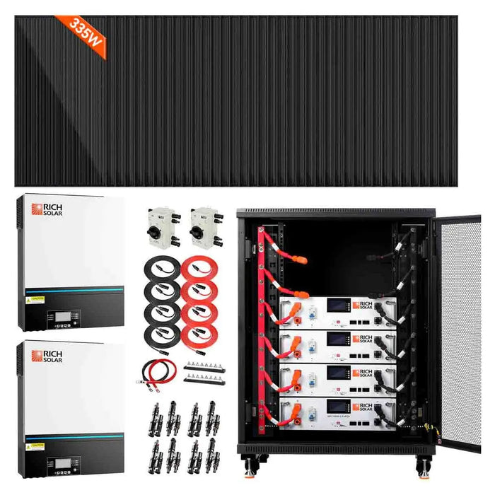 Rich Solar Complete Off-Grid Solar Kit 13,000W 120/240V Output 48VDC