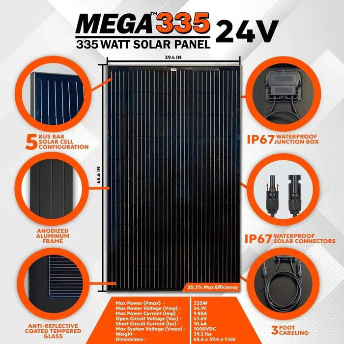 Rich Solar MEGA 335 Watt Monocrystalline Solar Panel