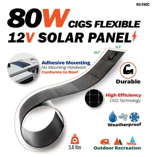 Rich Solar MEGA 80 Watt CIGS Flexible Solar Panel