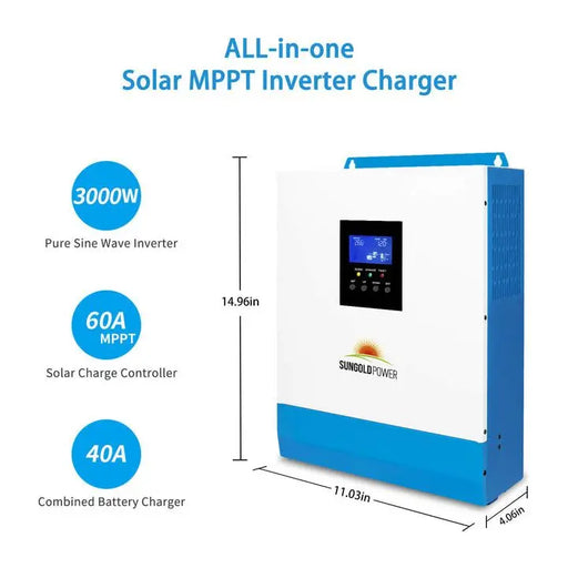 Sungold Power Solar Kit 3000W 24V Inverter 120V Output Lithium Battery 800 Watt Solar Panel SGKT-3PRO