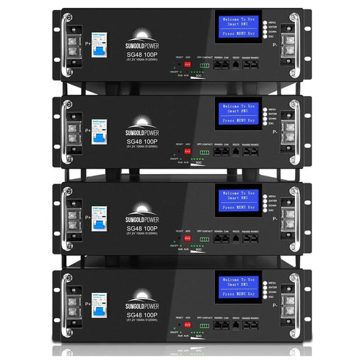 SunGoldPower 4 x 48V 100AH Server Rack LIFEPO4 Lithium Battery