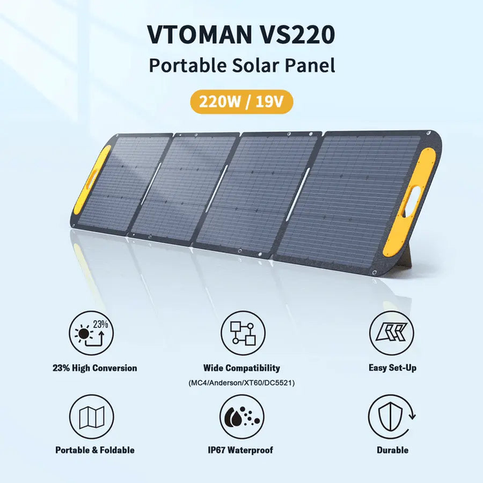 Vtoman 220W 19V Portable Solar Panel